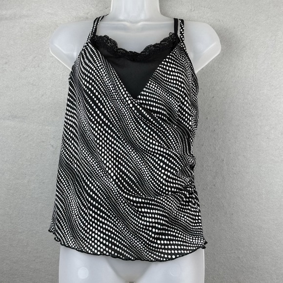Xhilaration Tops - Y2K Xhilaration Women's Polka Dot Faux Wrap Layered Tank Top Girls Night Out XL